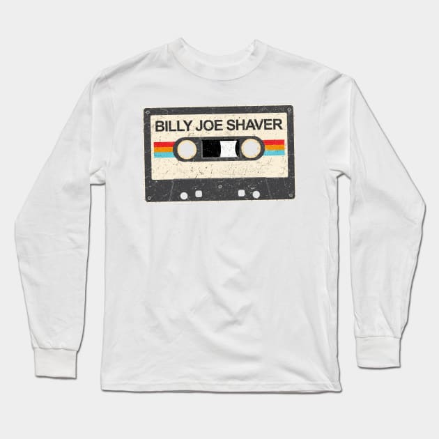 kurniamarga vintage cassette tape Billy Joe Shaver Long Sleeve T-Shirt by kurniamarga.artisticcolorful